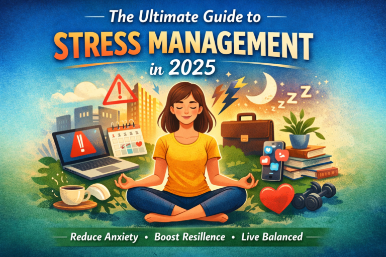 Person practicing stress management techniques like meditation, deep breathing, and mindfulness for mental wellness in 2025