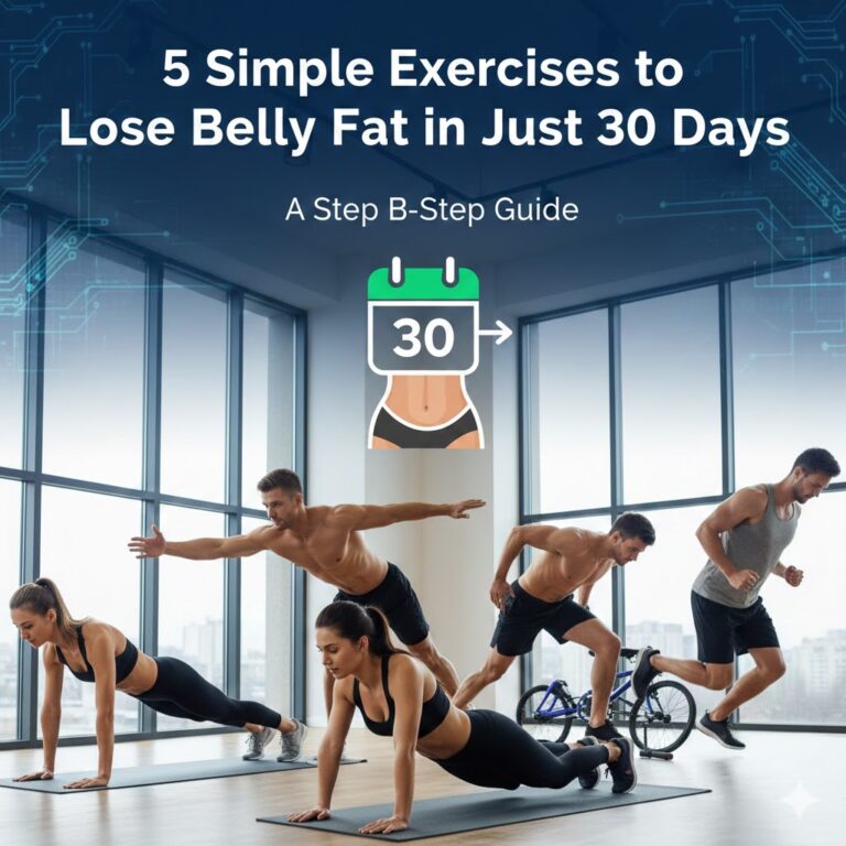 5 simple home exercises for belly fat loss in 30 days challenge