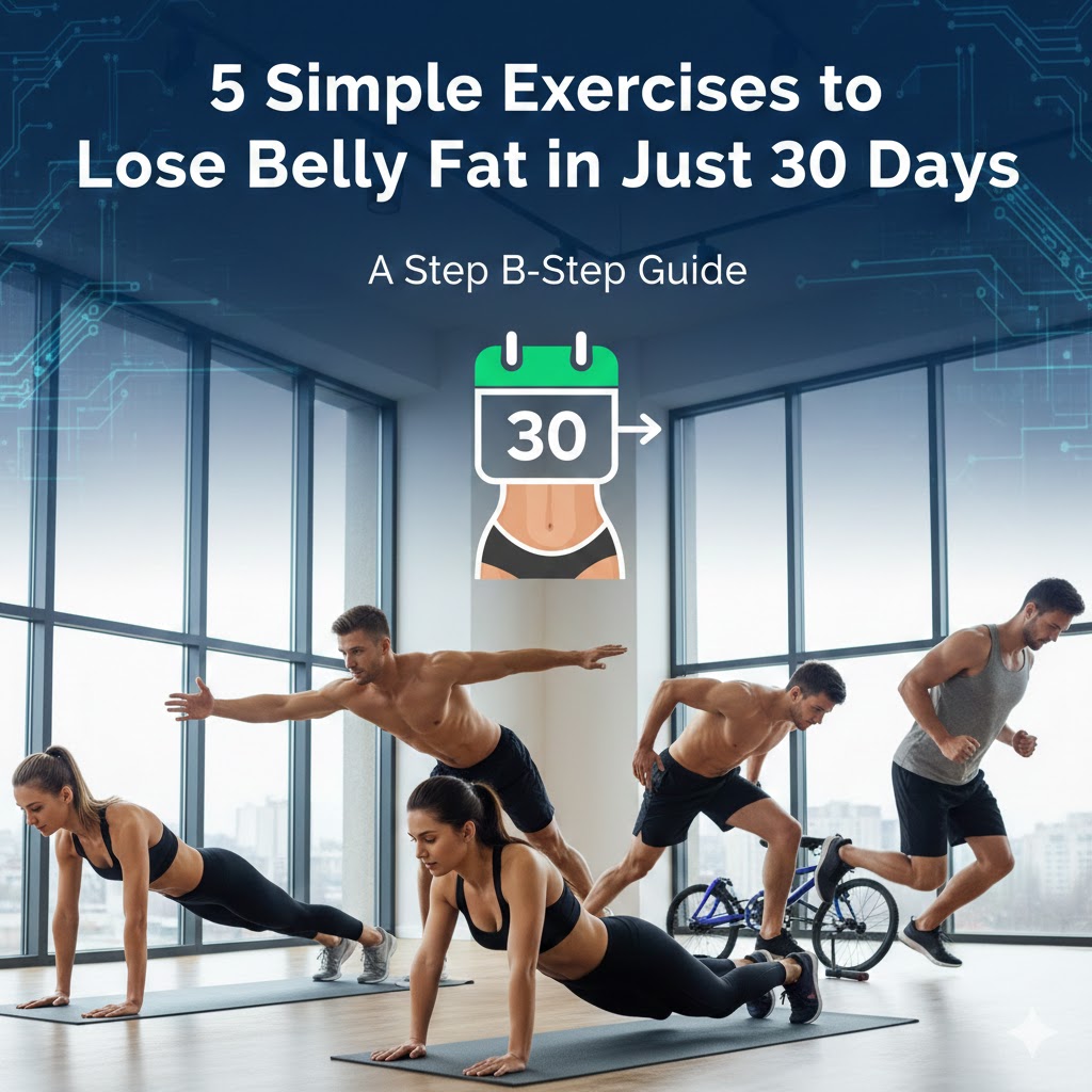 5 simple home exercises for belly fat loss in 30 days challenge