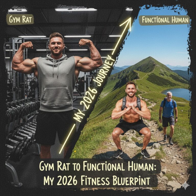 Gym Rat to Functional Human fitness transformation journey showing gym workout vs outdoor hiking 2026 blueprint.